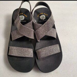 YELLOW BOX MELLOWMAT BUNKIE PEWTER WOMEN'S SANDALS Sz 10